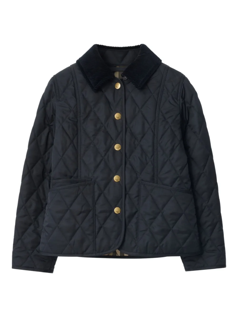 Burberry Kids Giacca imbottita con colletto a coste - Blu