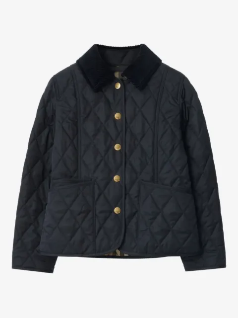 Burberry Kids veste matelassée à col en velours côtelé