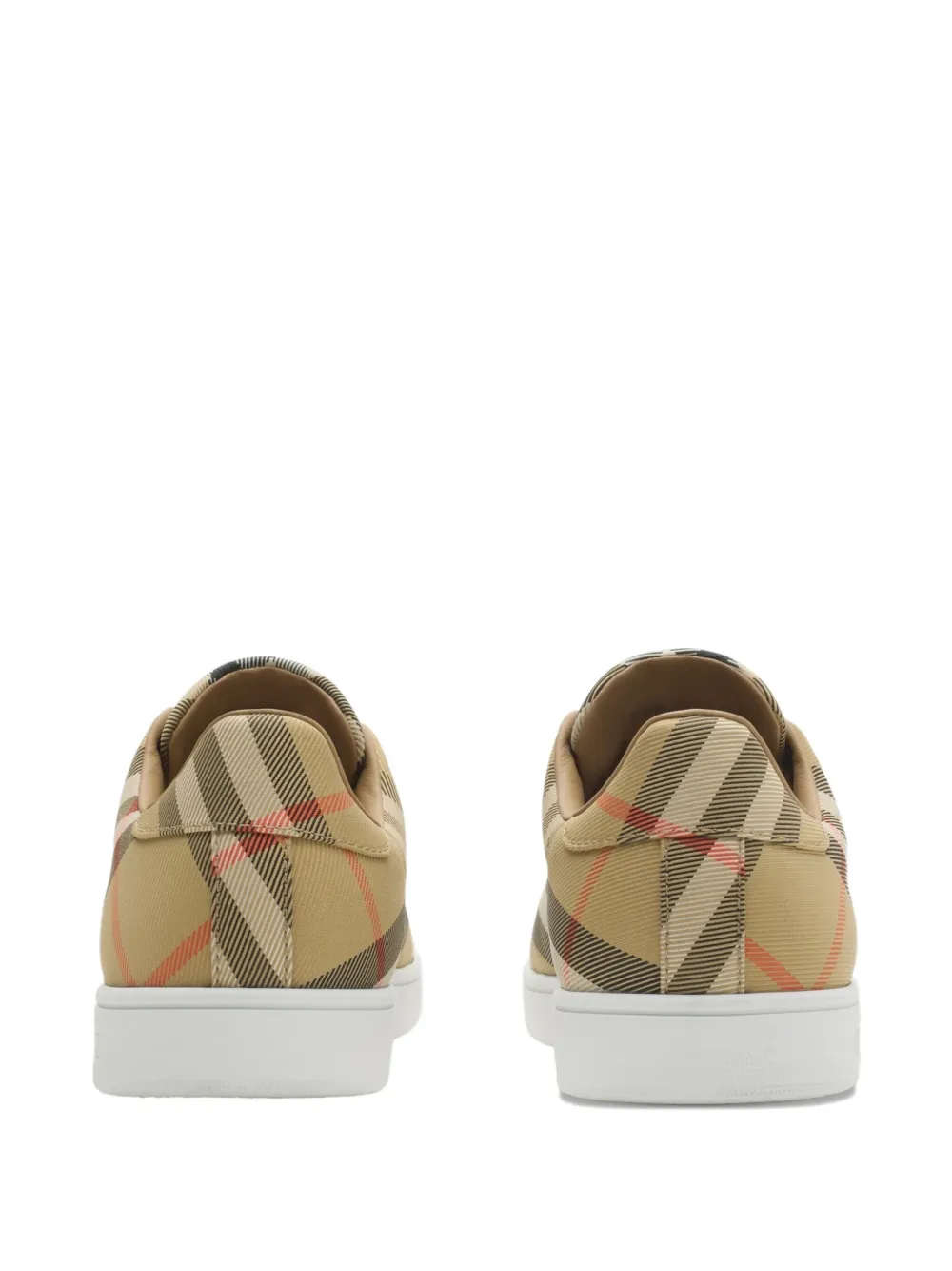 Burberry Set Checked Logo Sneakers In Neutral