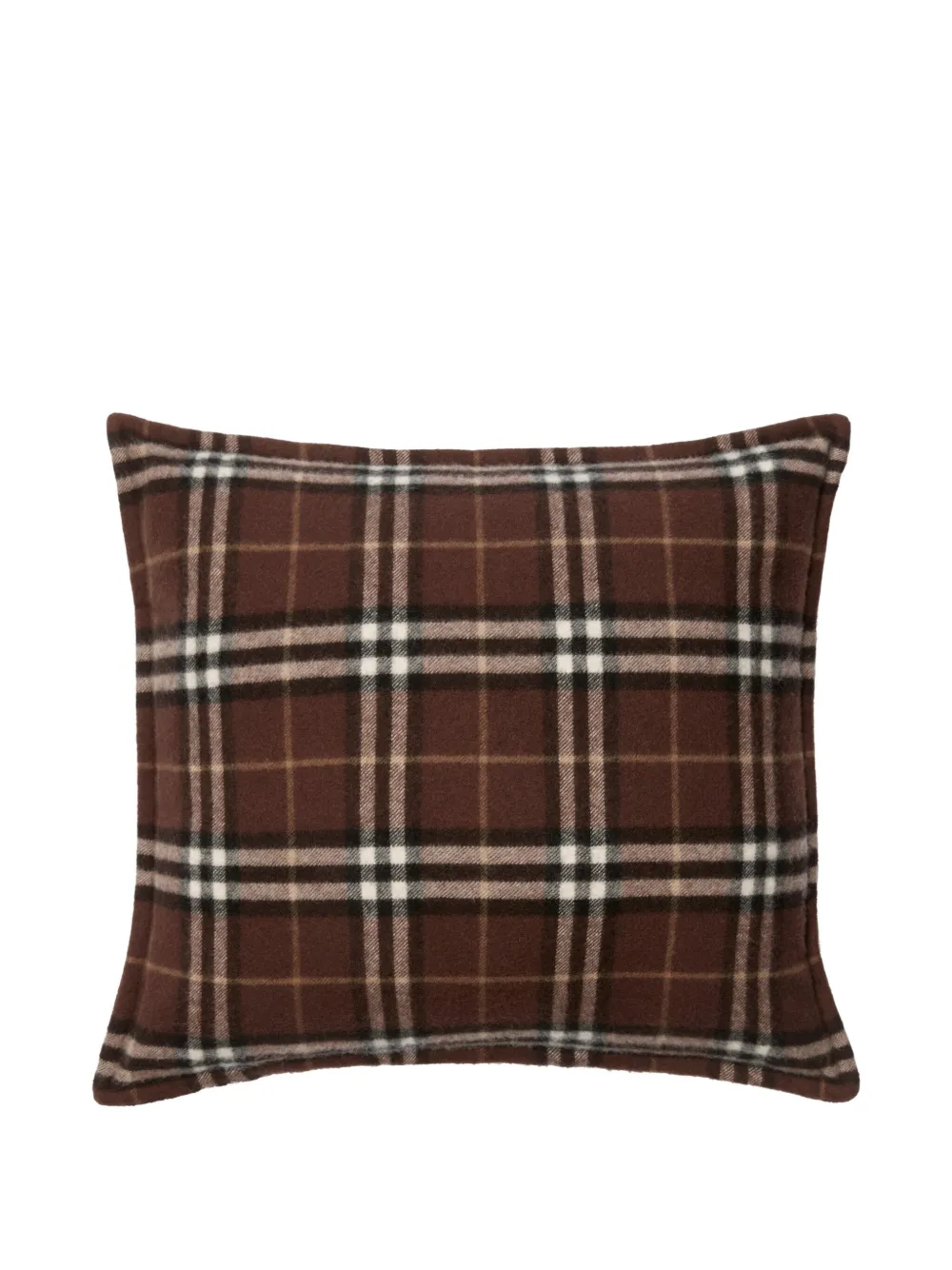 Burberry Checked Cashmere Cushion (52x52cm) In Brown