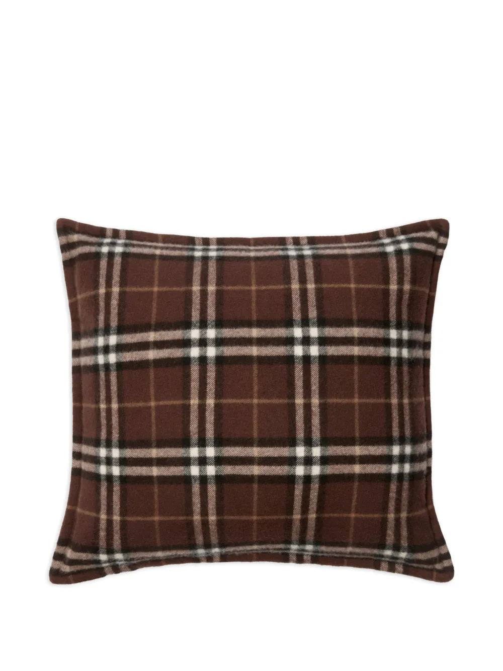 Burberry checked cashmere cushion (52x52cm) - Marrone