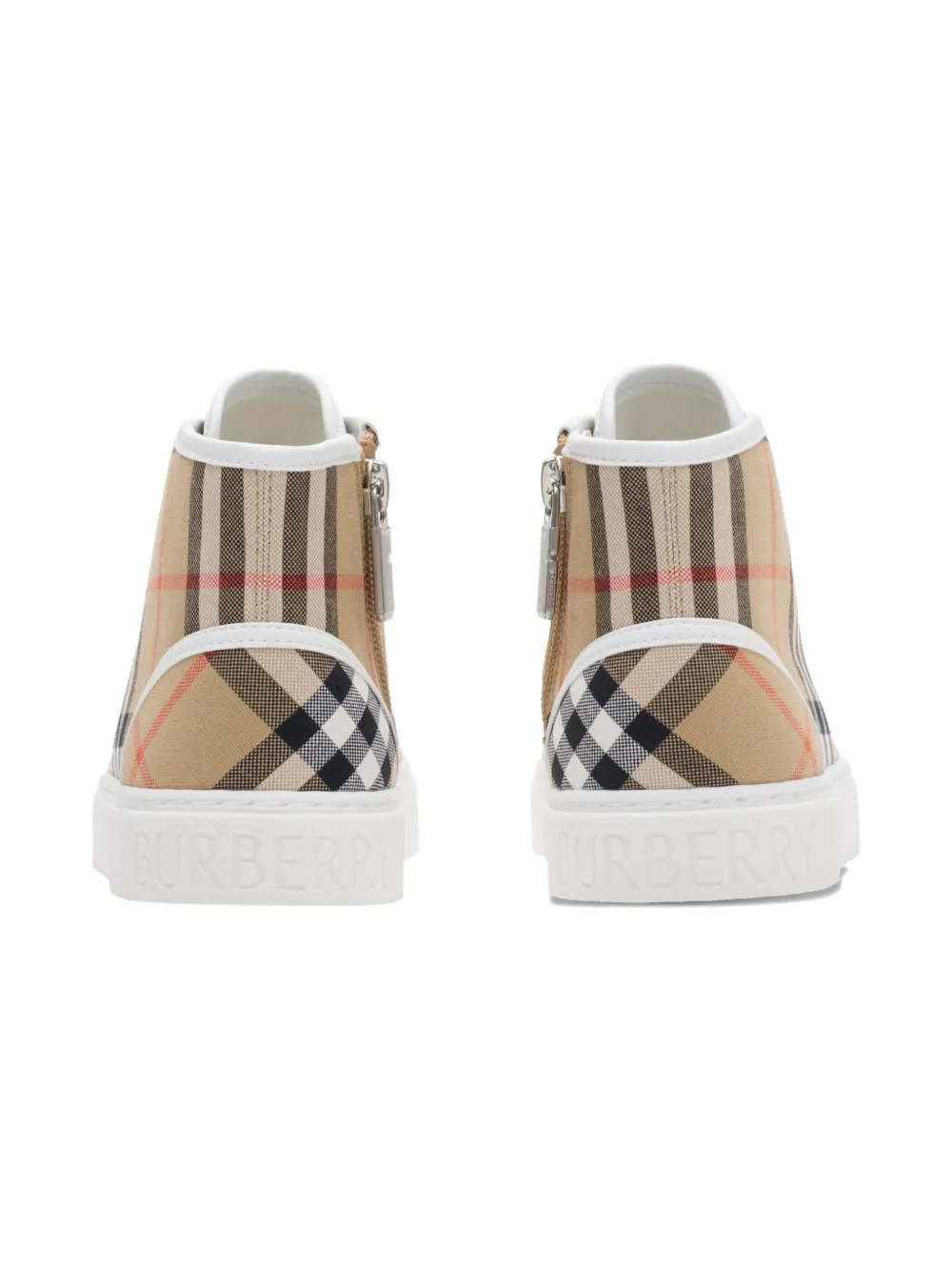Burberry Kids Geruite high-top sneakers Beige
