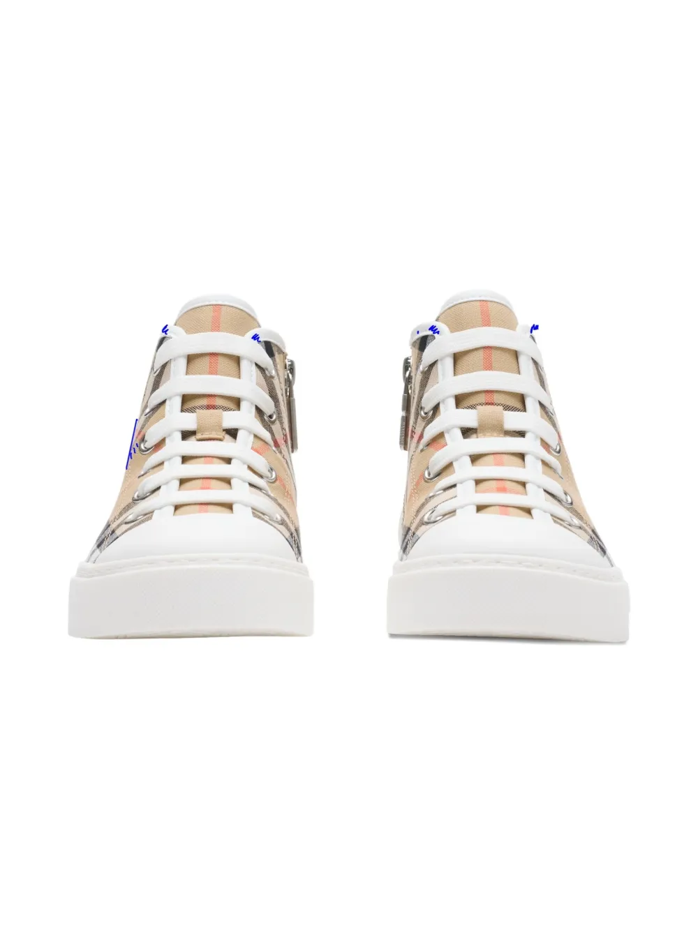 Burberry Kids Geruite high-top sneakers Beige