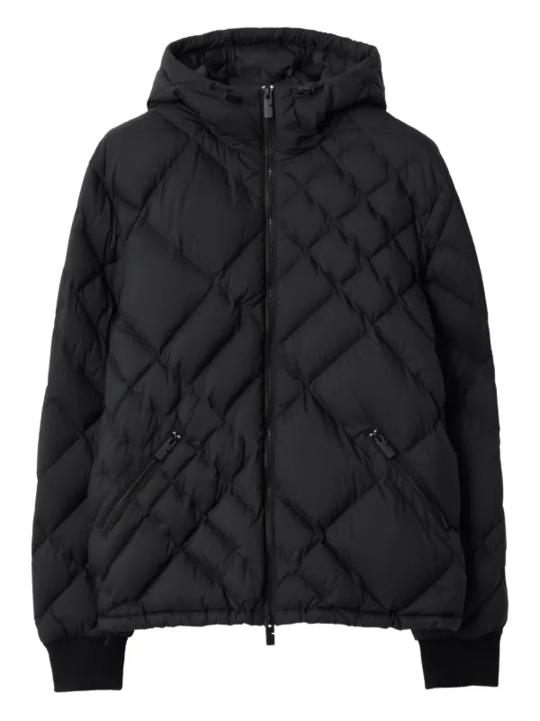 Burberry フーデッド キルティングジャケット | ブラック | FARFETCH JP
