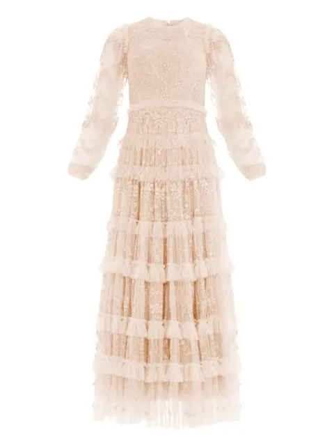 Needle & Thread Blossom laced ruffled midi dress