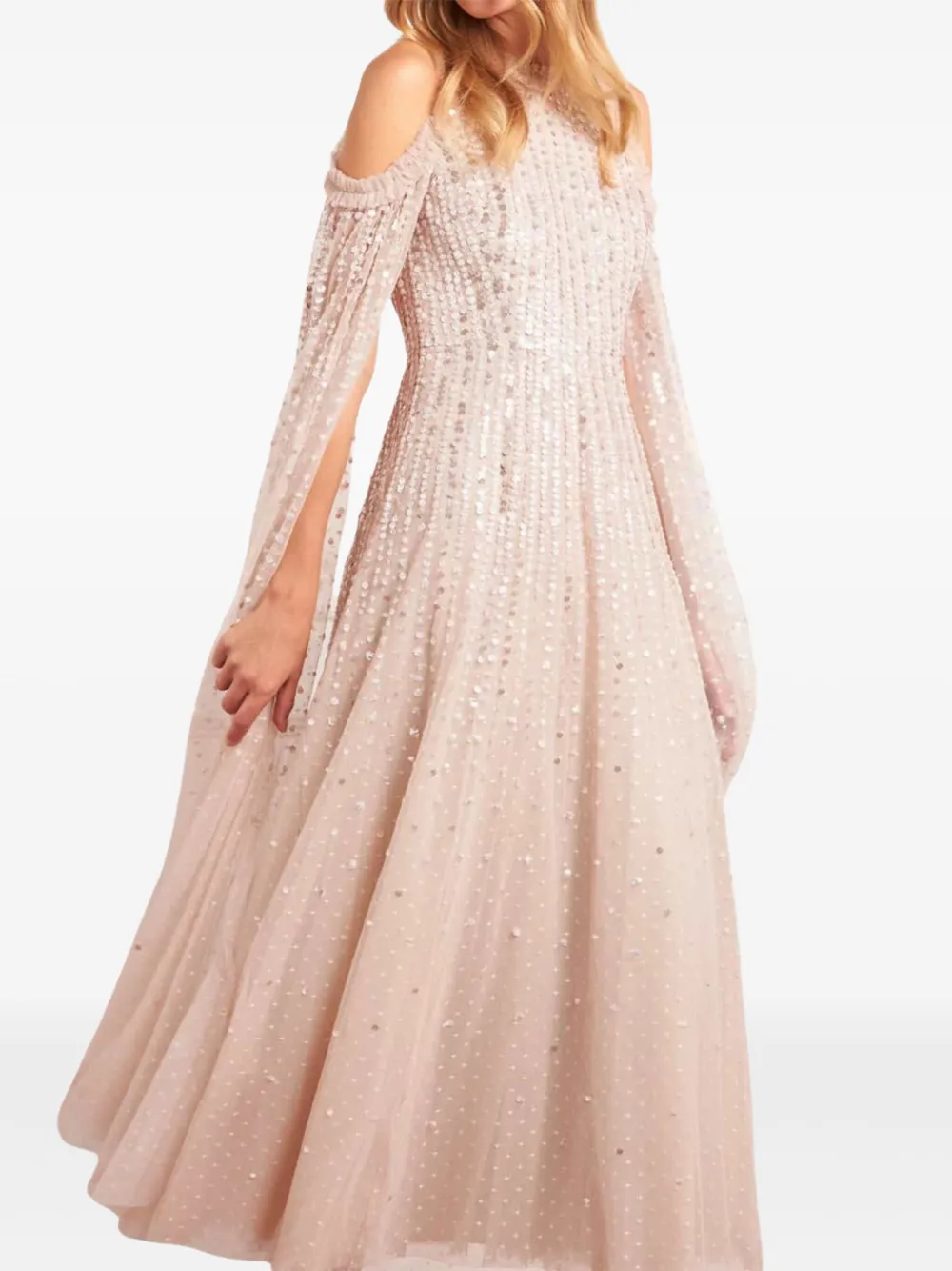 Needle & Thread MOONLIGHT sequin-embellishment midi dress - Beige