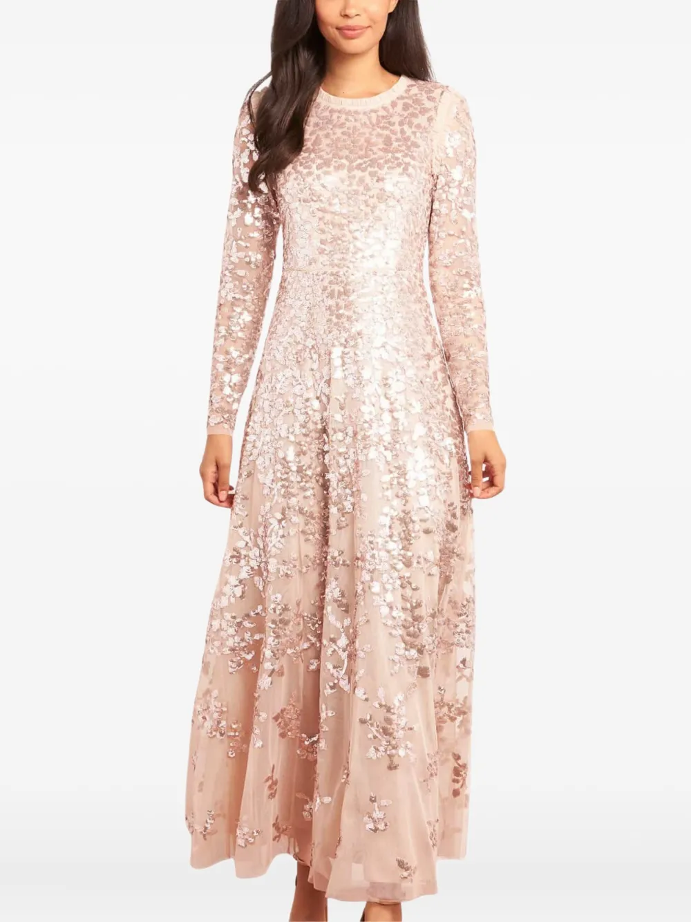 Needle & Thread Rosanna midi-jurk met roosterdetail Roze