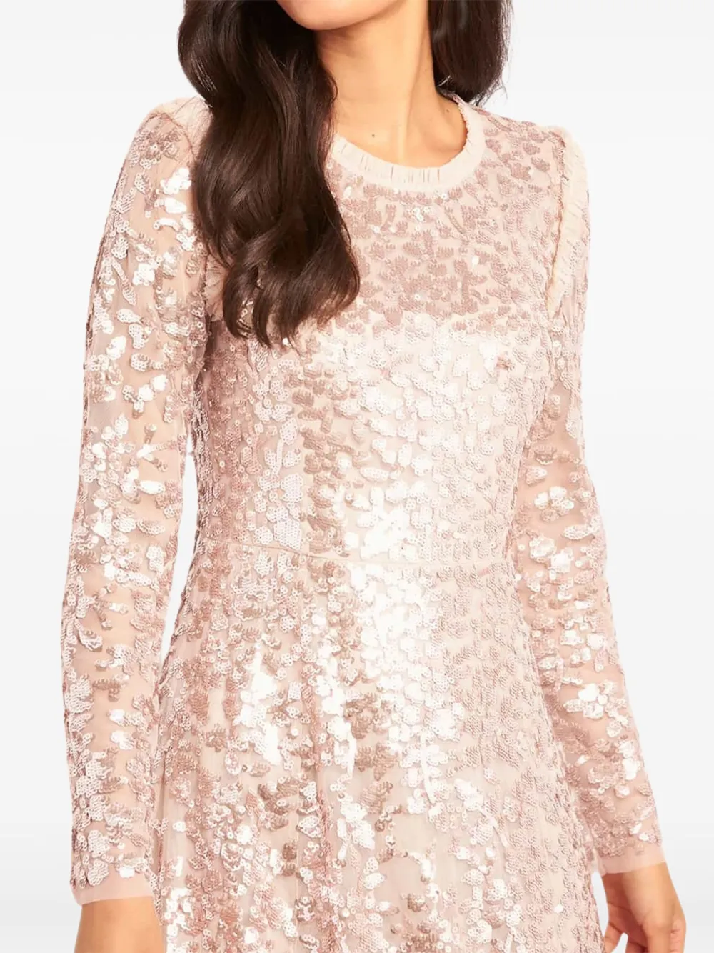 Needle & Thread Rosanna midi-jurk met roosterdetail Roze