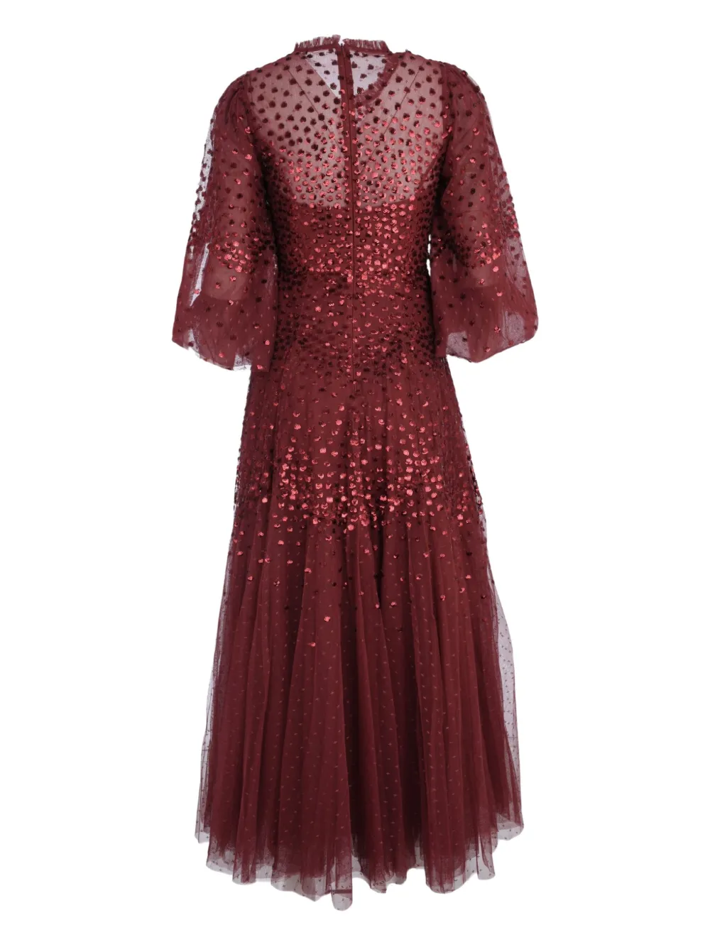 Needle & Thread Scallop sequin-embellishment midi dress - Rood
