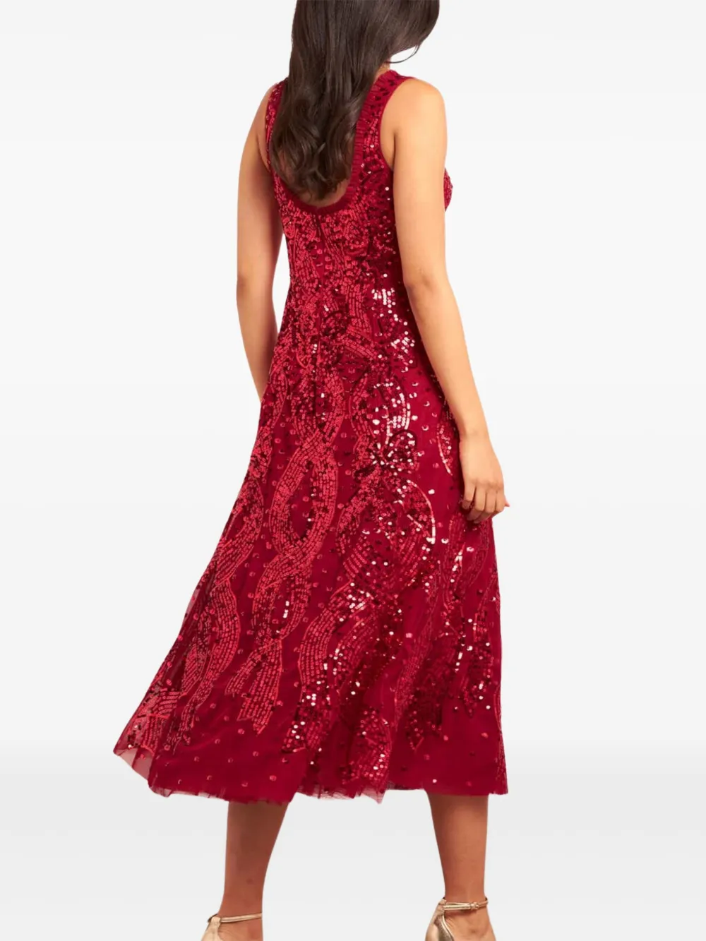 Needle & Thread Midi-jurk verfraaid met pailletten Rood