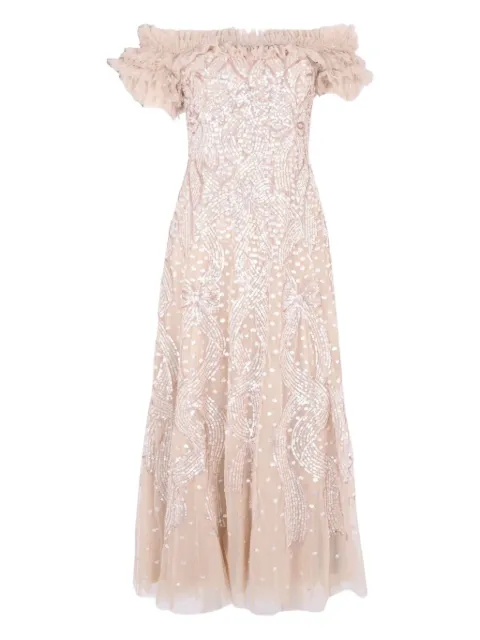 Needle & Thread sequin-embellishment off-shoulder midi dress