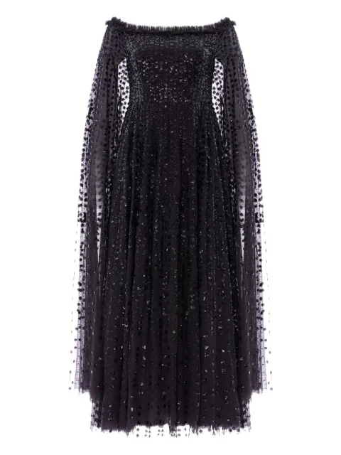 Needle & Thread Raindrop cape-detail midi dress