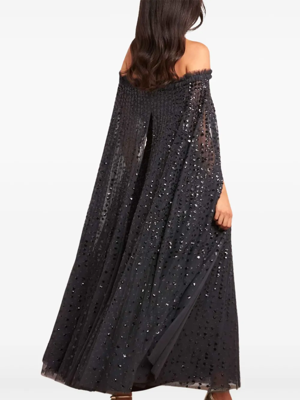 Needle & Thread Raindrop midi-jurk met cape Zwart