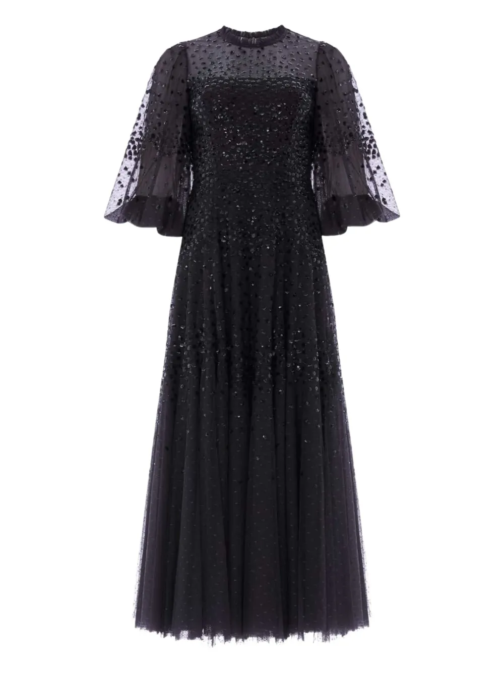 Needle & Thread sequin-embellishment maxi dress - ブラック Needle & Thread sequin-embellishment maxi dress - ブラック