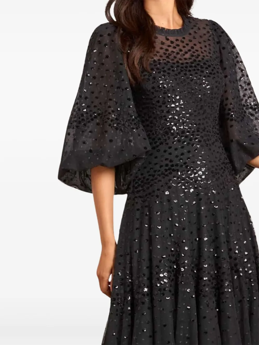 Needle & Thread Maxi-jurk verfraaid met pailletten Zwart