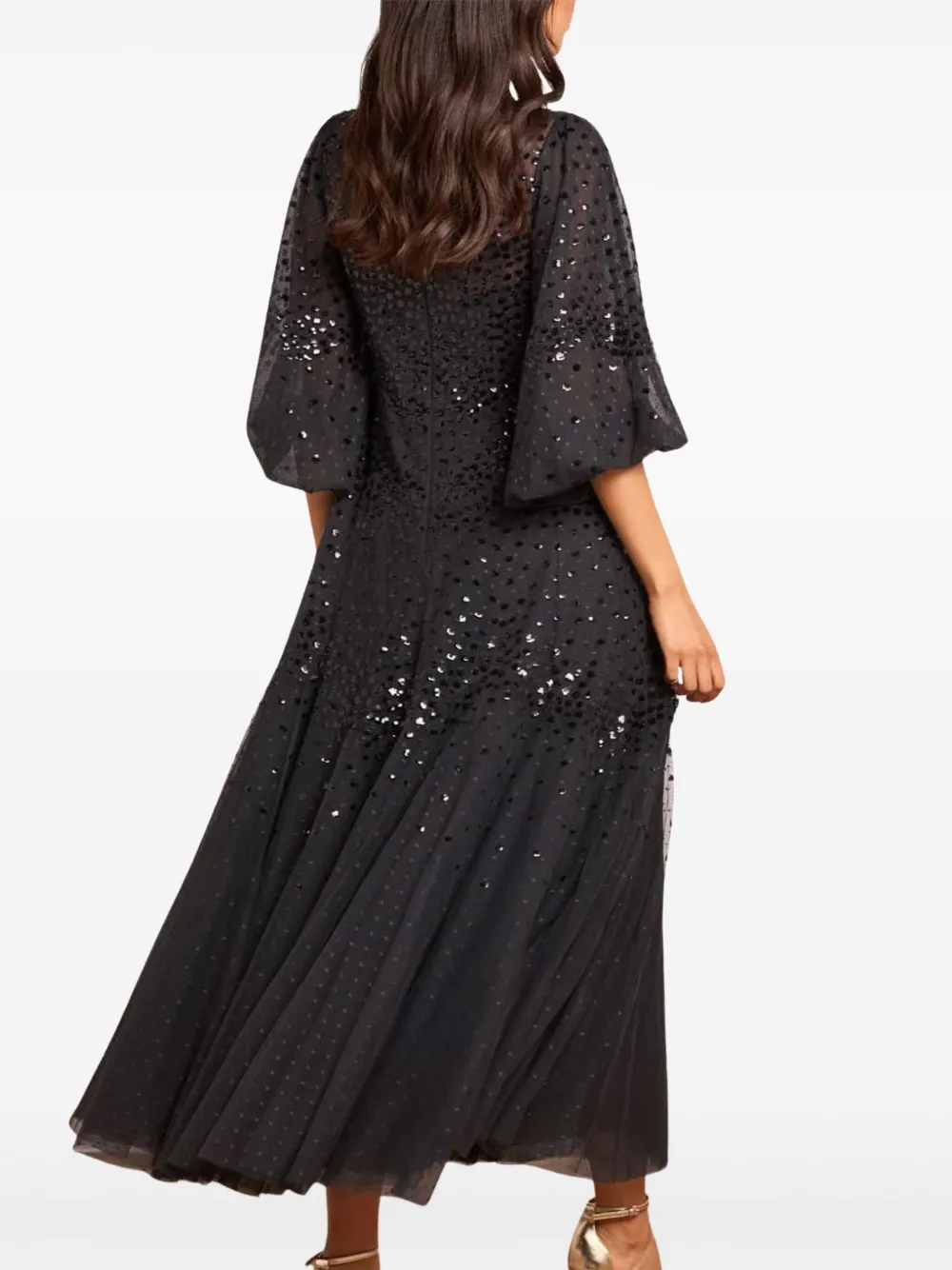 Needle & Thread Maxi-jurk verfraaid met pailletten Zwart