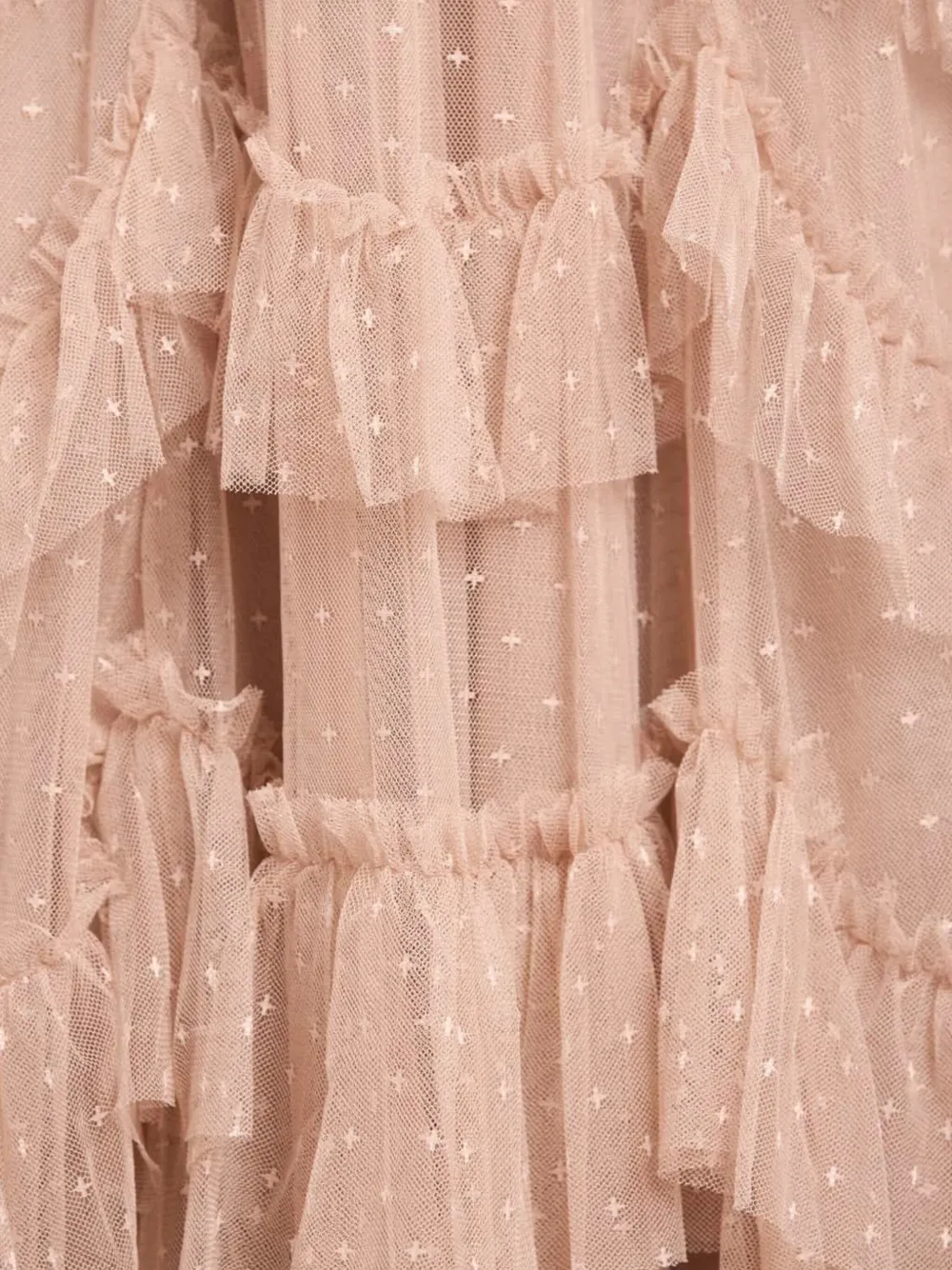 Needle & Thread Aviana off-shoulder maxi-jurk met ruches Beige