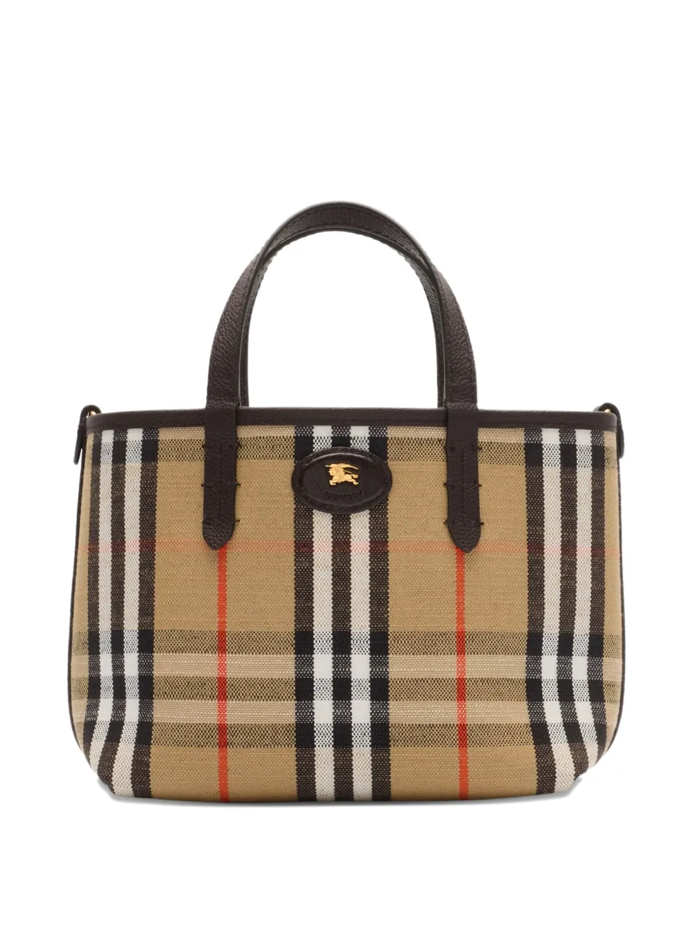 Burberry Mini Bloomsbury Reversible Check Tote Bag In Brown