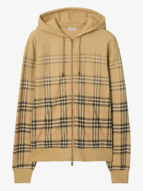 Burberry gradient Check cotton zip hoodie