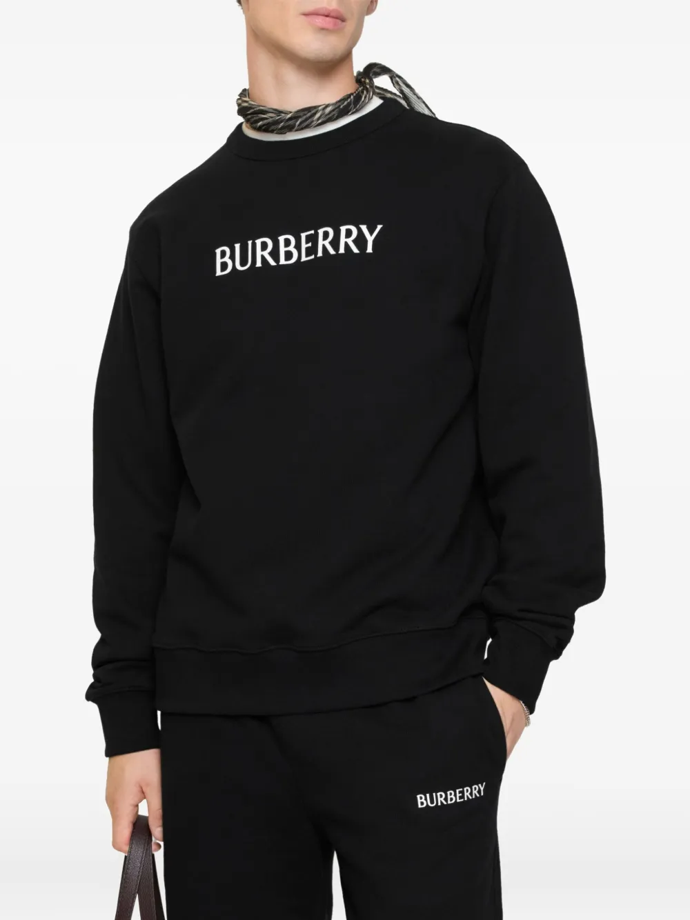 Burberry Katoenen sweater met logo - Zwart