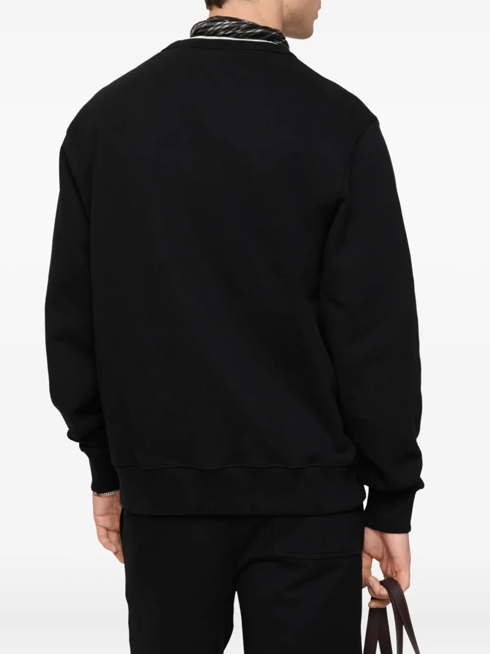 Burberry Black Slim Cotton Terry-effect Sweatshirt In Black