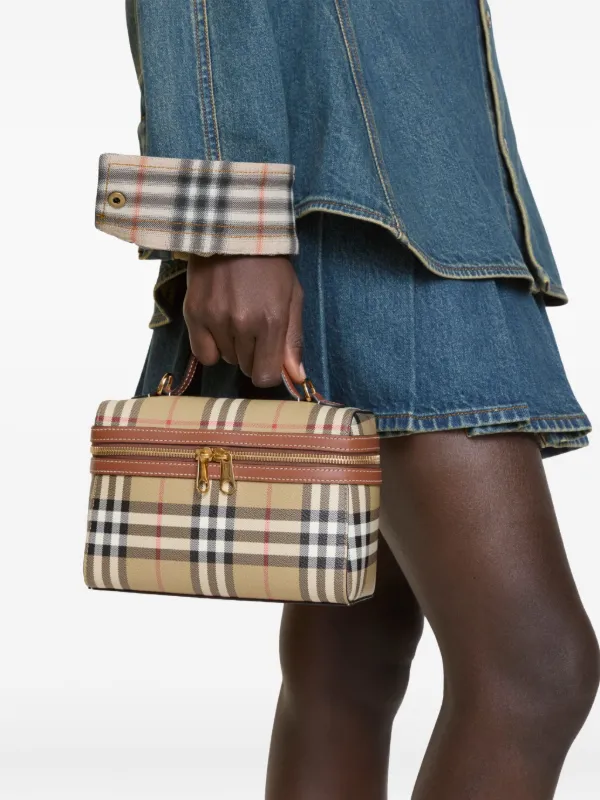 Burberry Mini Check Vanity Cross Body Bag | Neutrals | FARFETCH JO