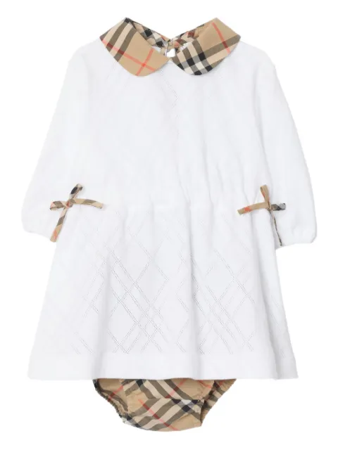 Burberry Kids check-collared bow dress