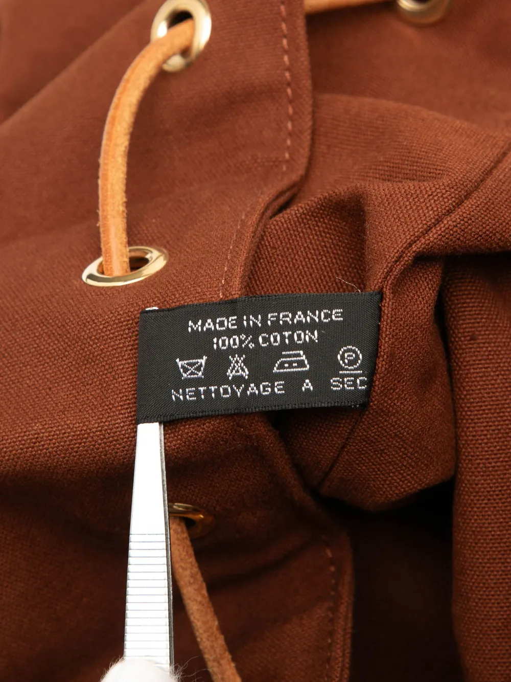 Pre-owned Hermes 1990-2015 Toile Polochon Mimile Backpack In Brown