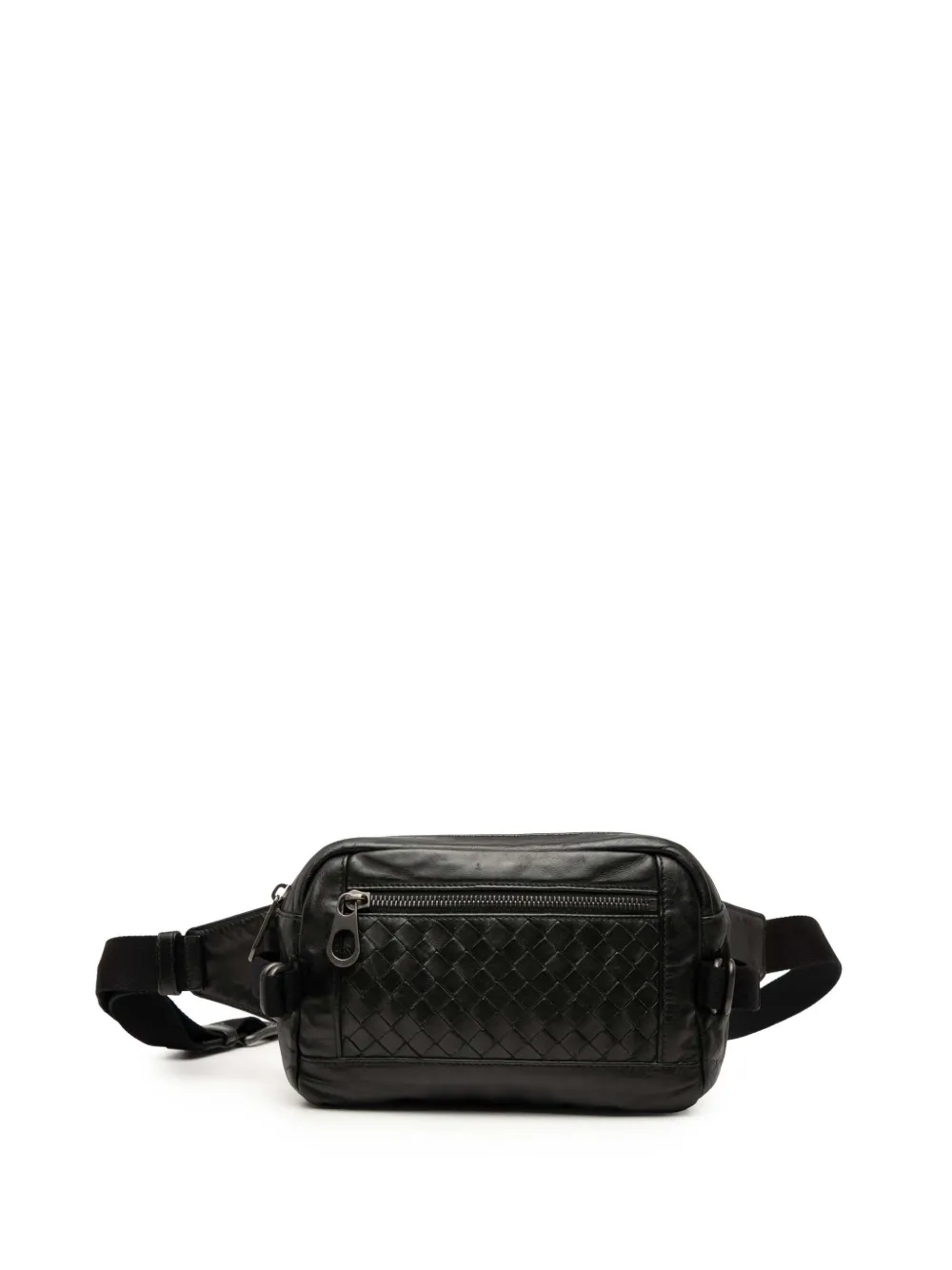Pre-owned Bottega Veneta 2012-2025 Nappa Intrecciato Belt Bag In Black