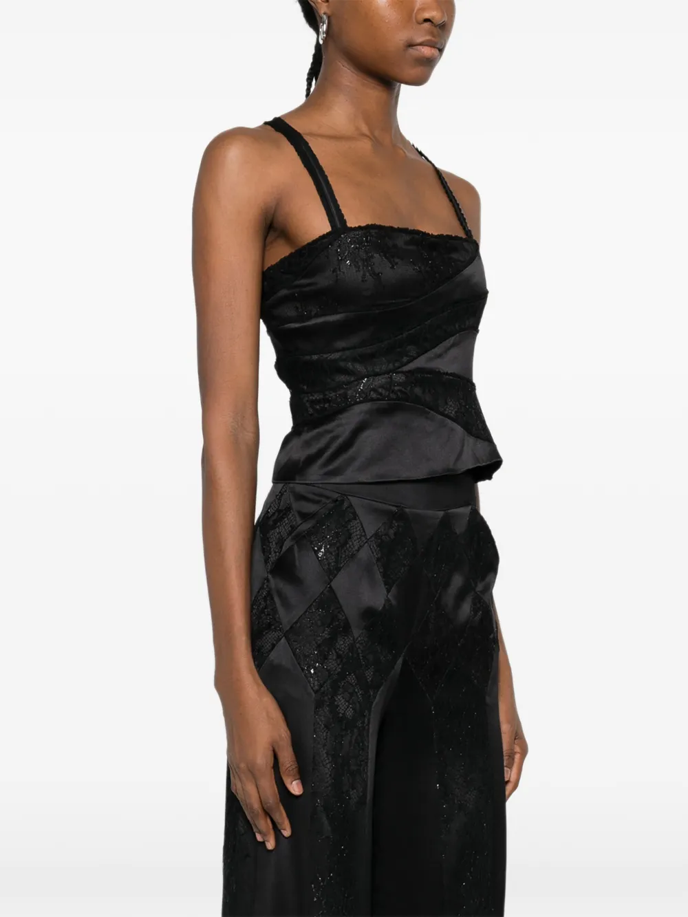  Botsi Eterna Patchwork-design Top - Black 