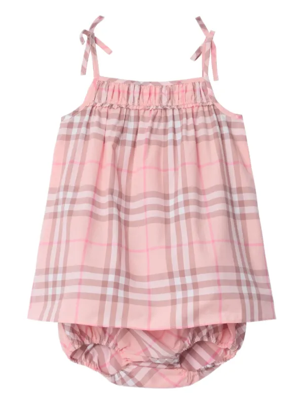 Burberry Kids チェック ワンピース セット | ピンク | FARFETCH JP
