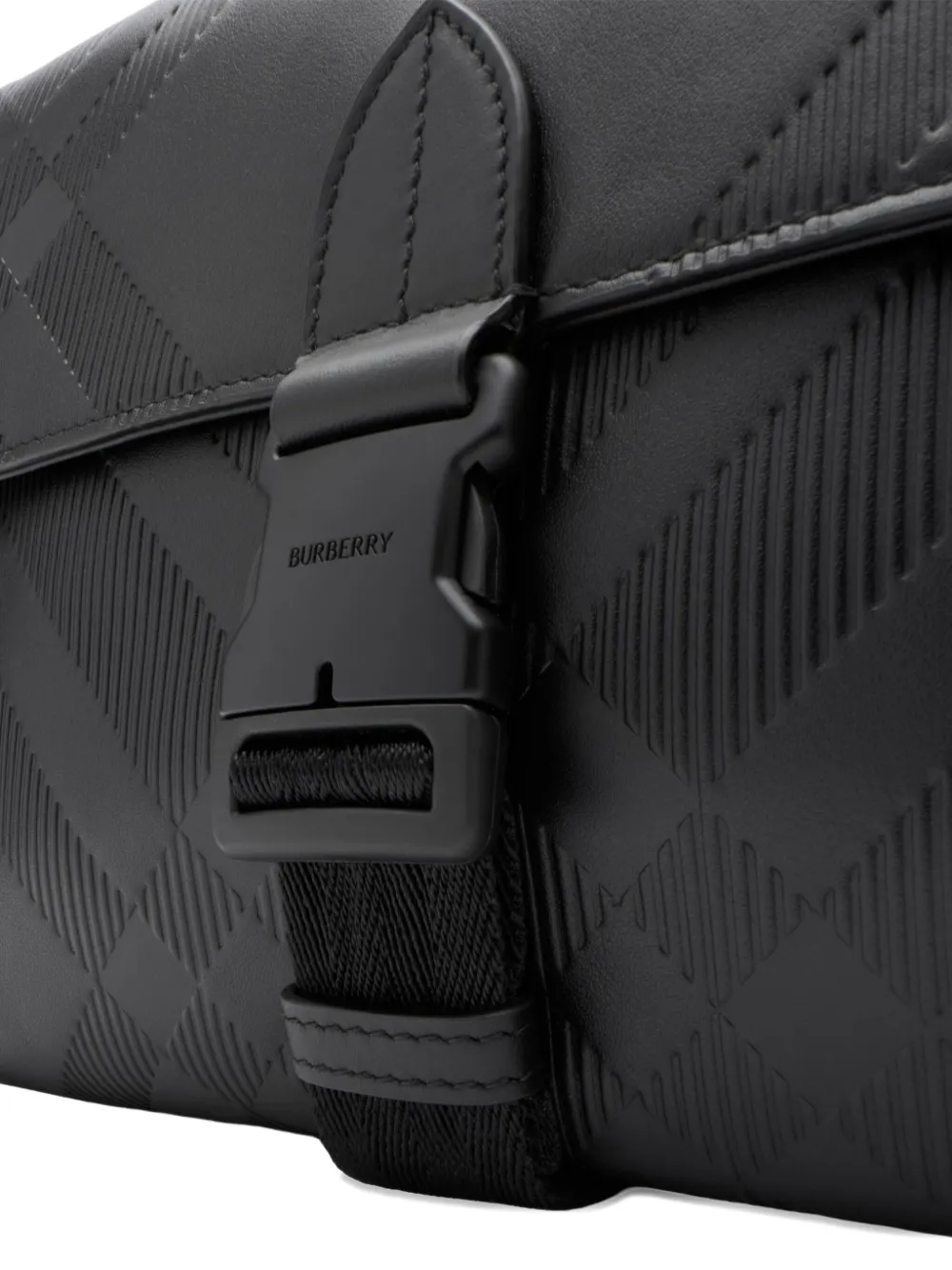Burberry Geruite messengertas met gesp Zwart