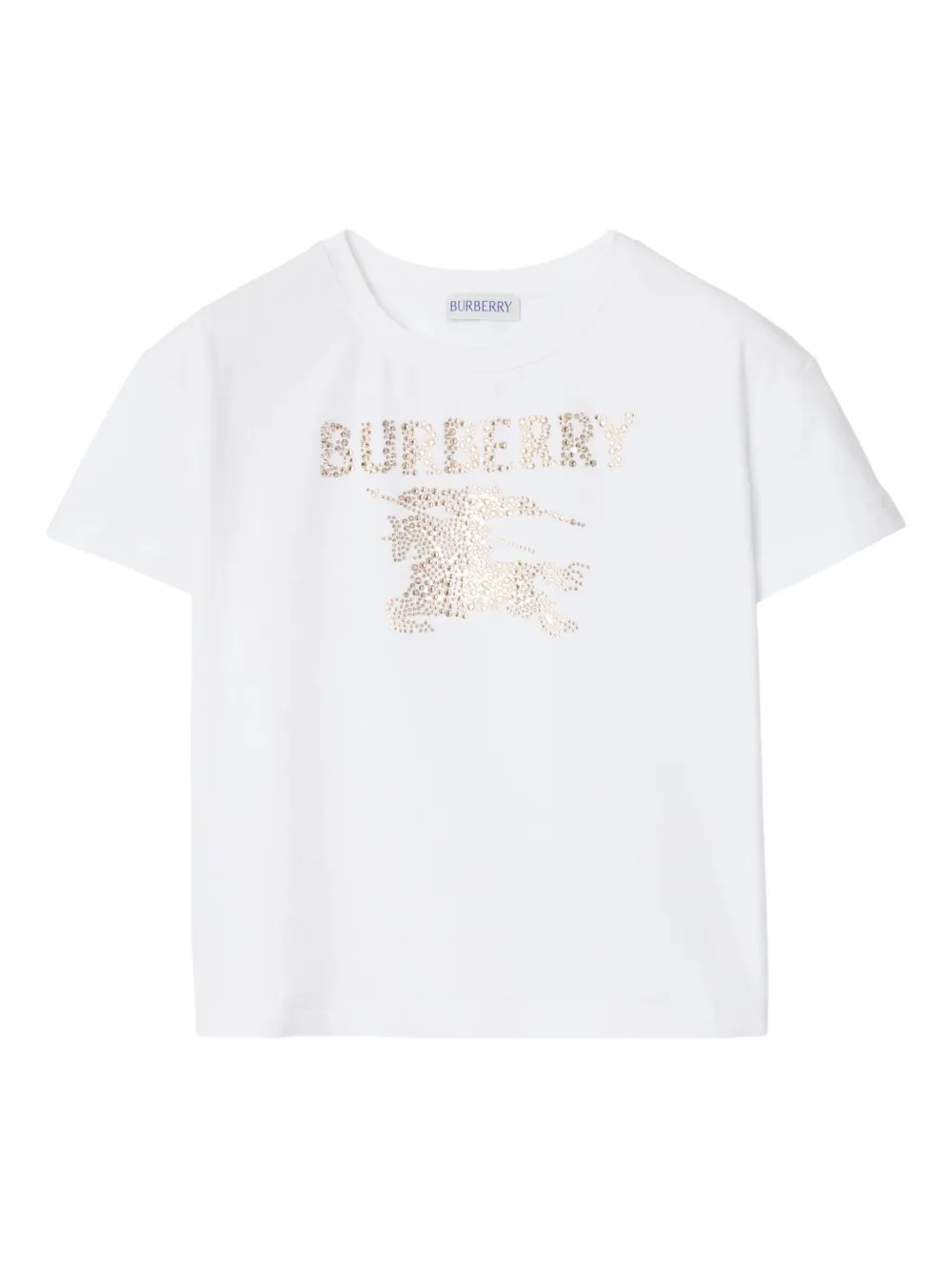 Burberry Kids equestrian-logo cotton T-shirt - Bianco