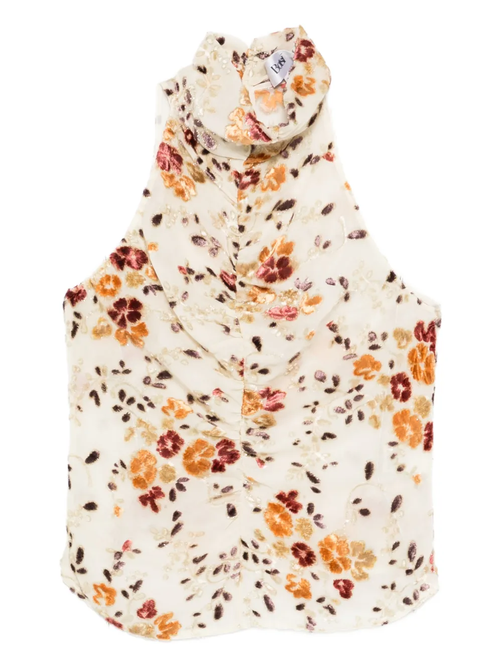 Botsi floral-print ruched-design blouse | Neutrals | Image 1