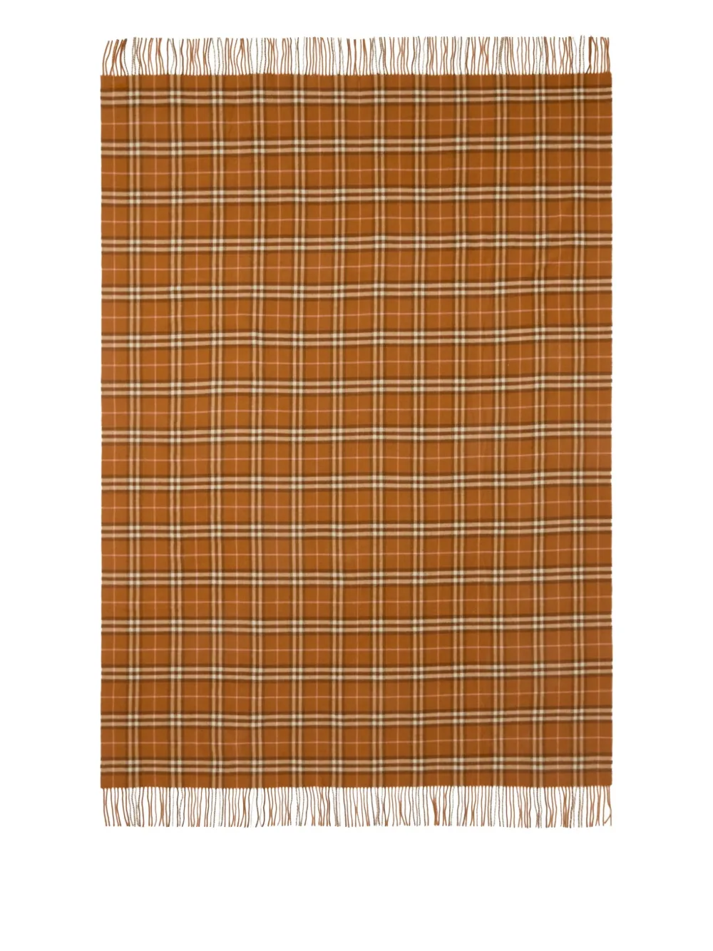 Burberry fringed check cashmere blanket | Braun | Image 1