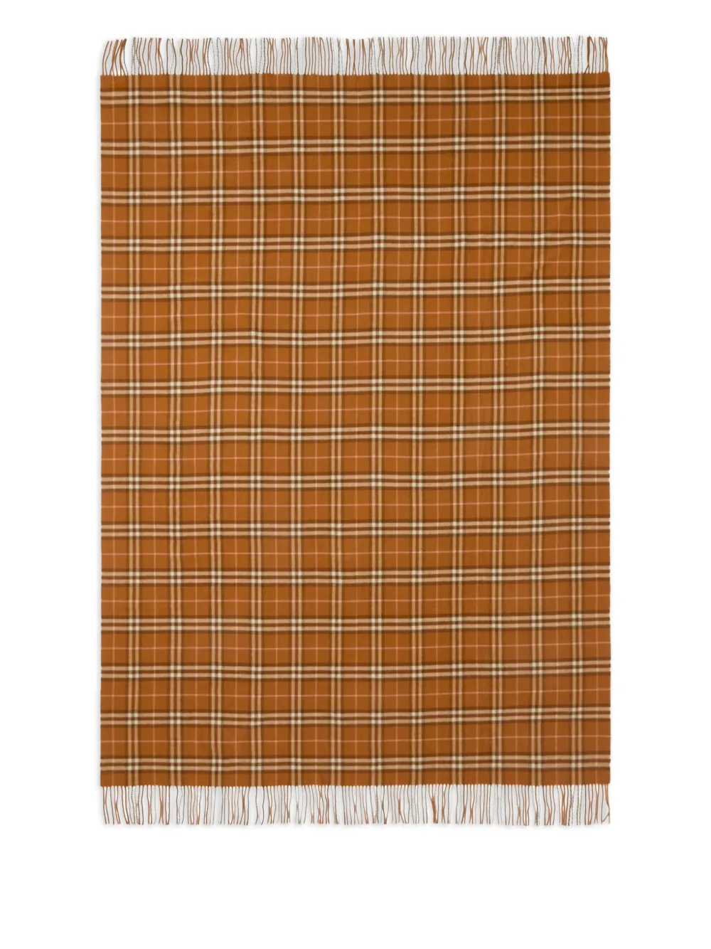 Burberry fringed check cashmere blanket | Brown | Image 1