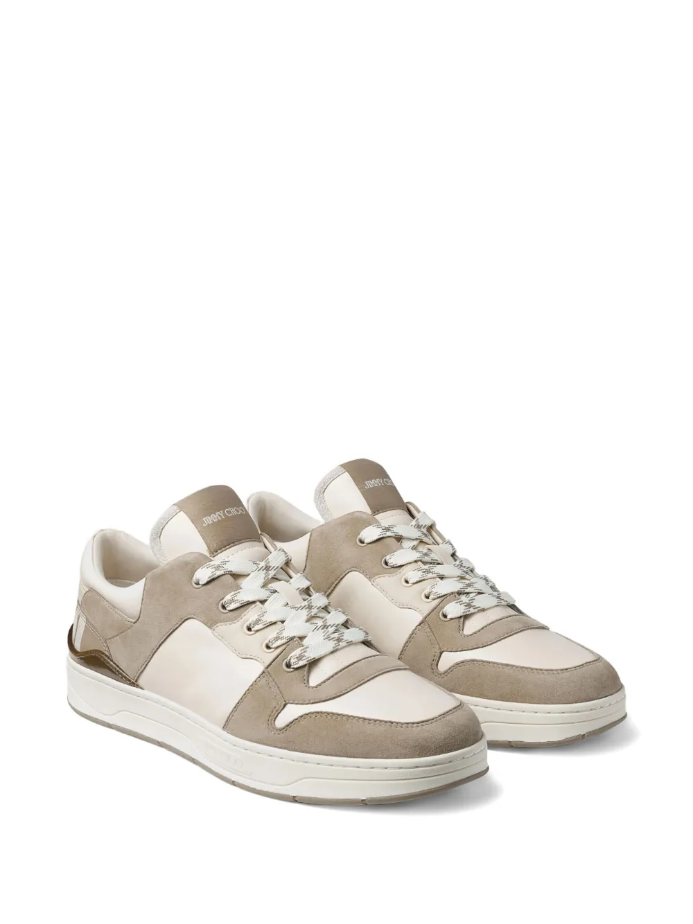 Jimmy Choo Florent sneakers met suède vlakken Beige