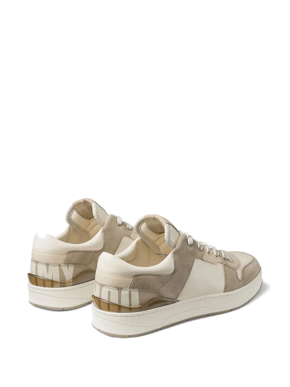 Jimmy Choo Florent sneakers met suède vlakken Beige