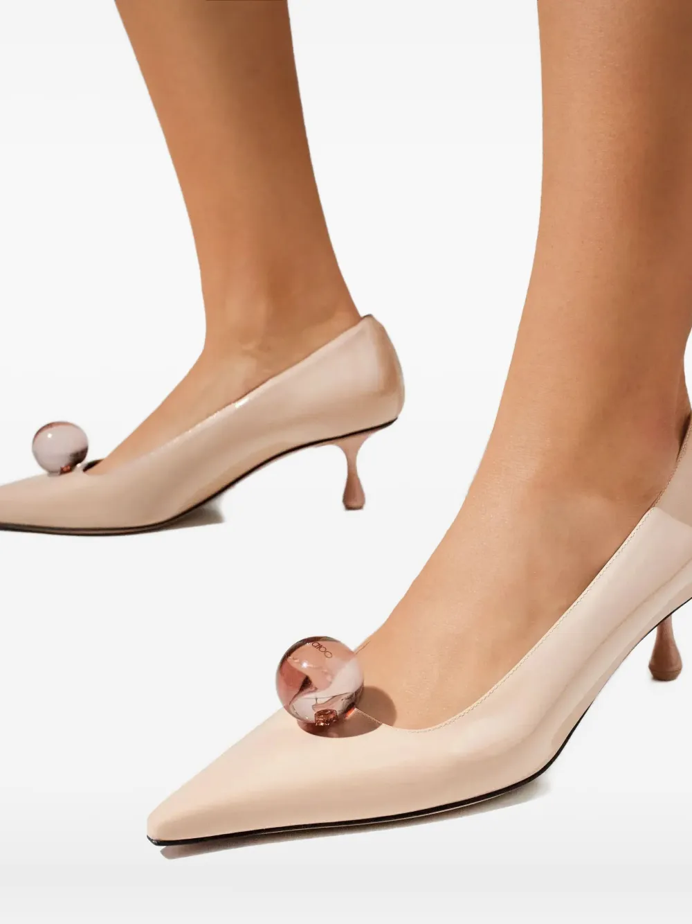 Jimmy Choo 50 mm Orb Sphere leren pumps met bolvormig detail Beige
