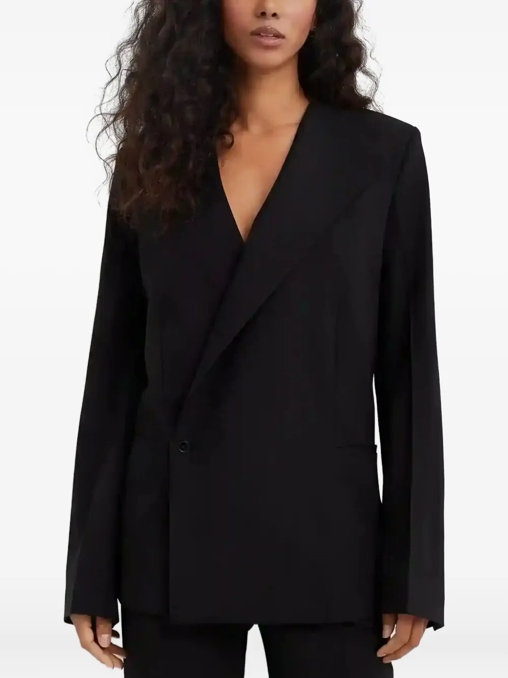 LouLou de Saison Blazer met dubbele rij knopen Zwart