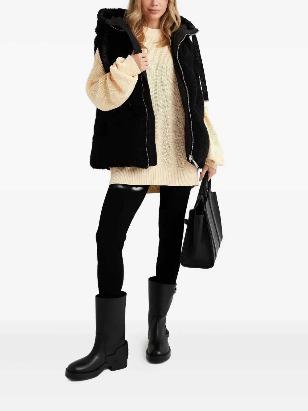 Khrisjoy Hooded Zip Gilet In Black