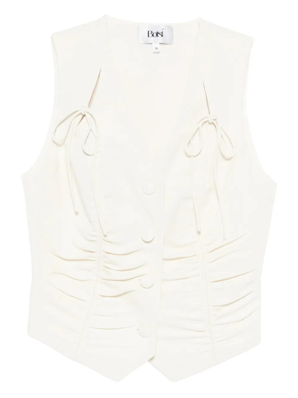 Botsi tie-detail ruched-design waistcoat | Neutrals | Image 1