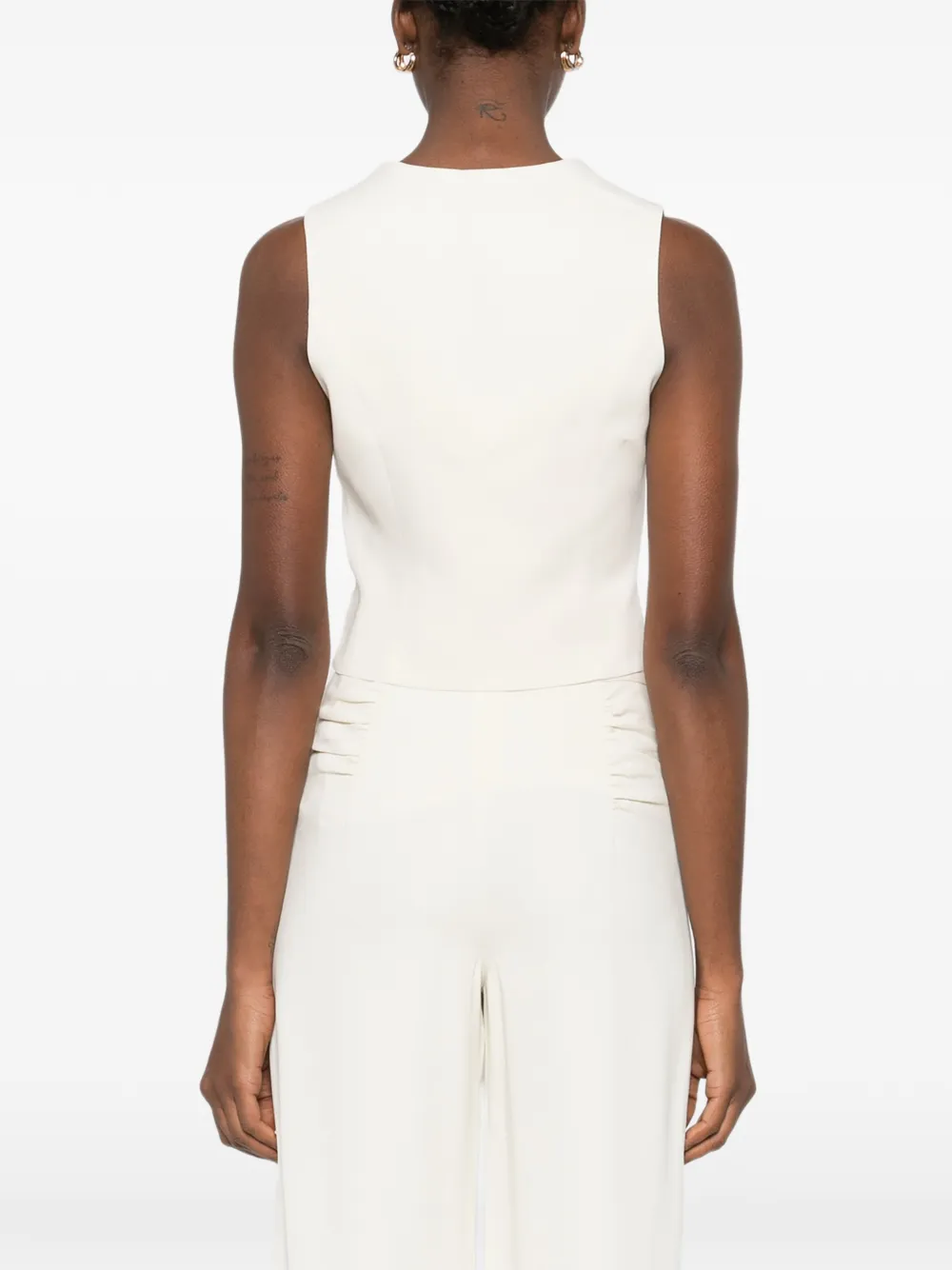 Tie-Detail Ruched-Design Waistcoat