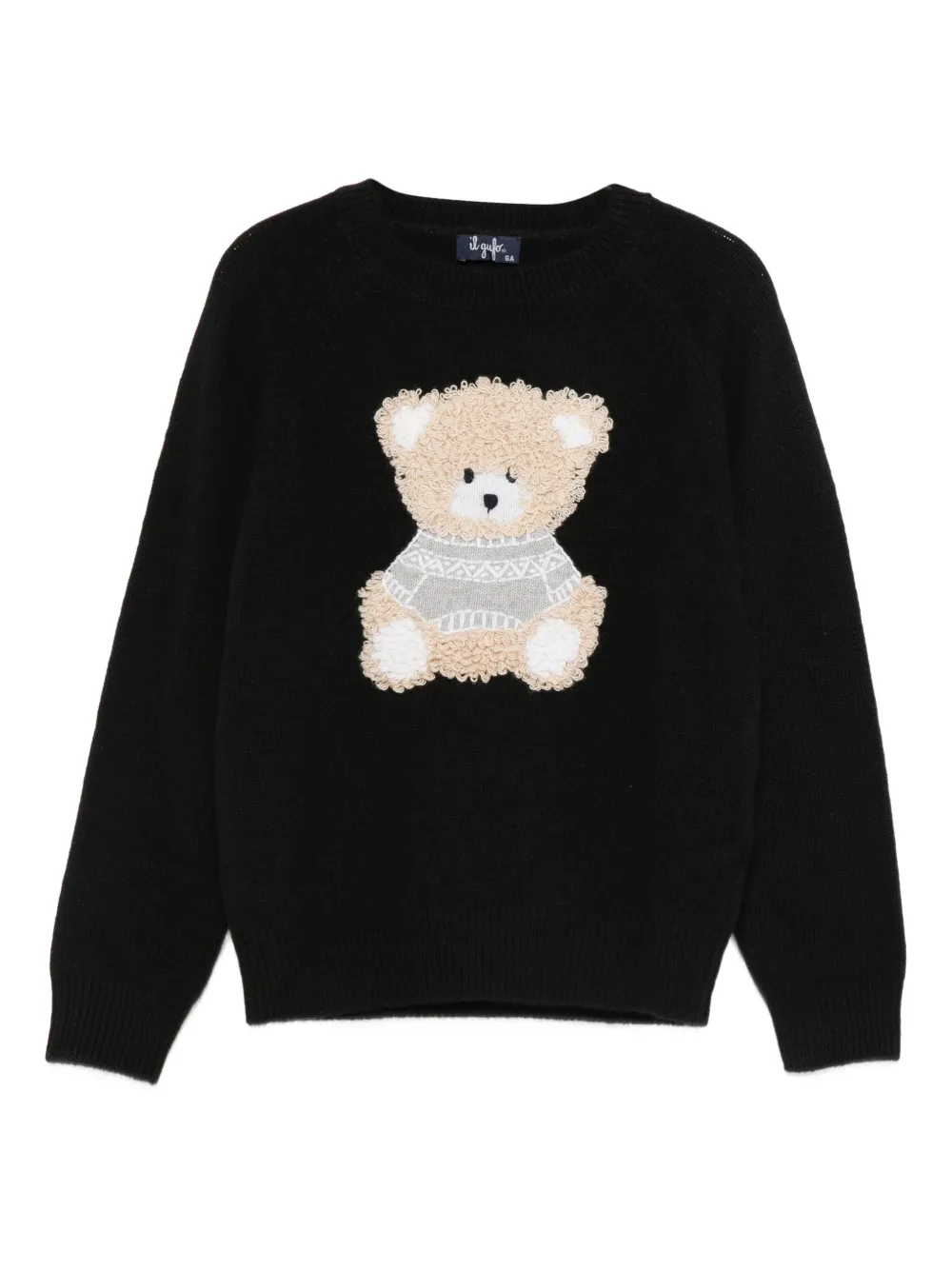 Il Gufo teddy-appliqué sweater | Black | Image 1