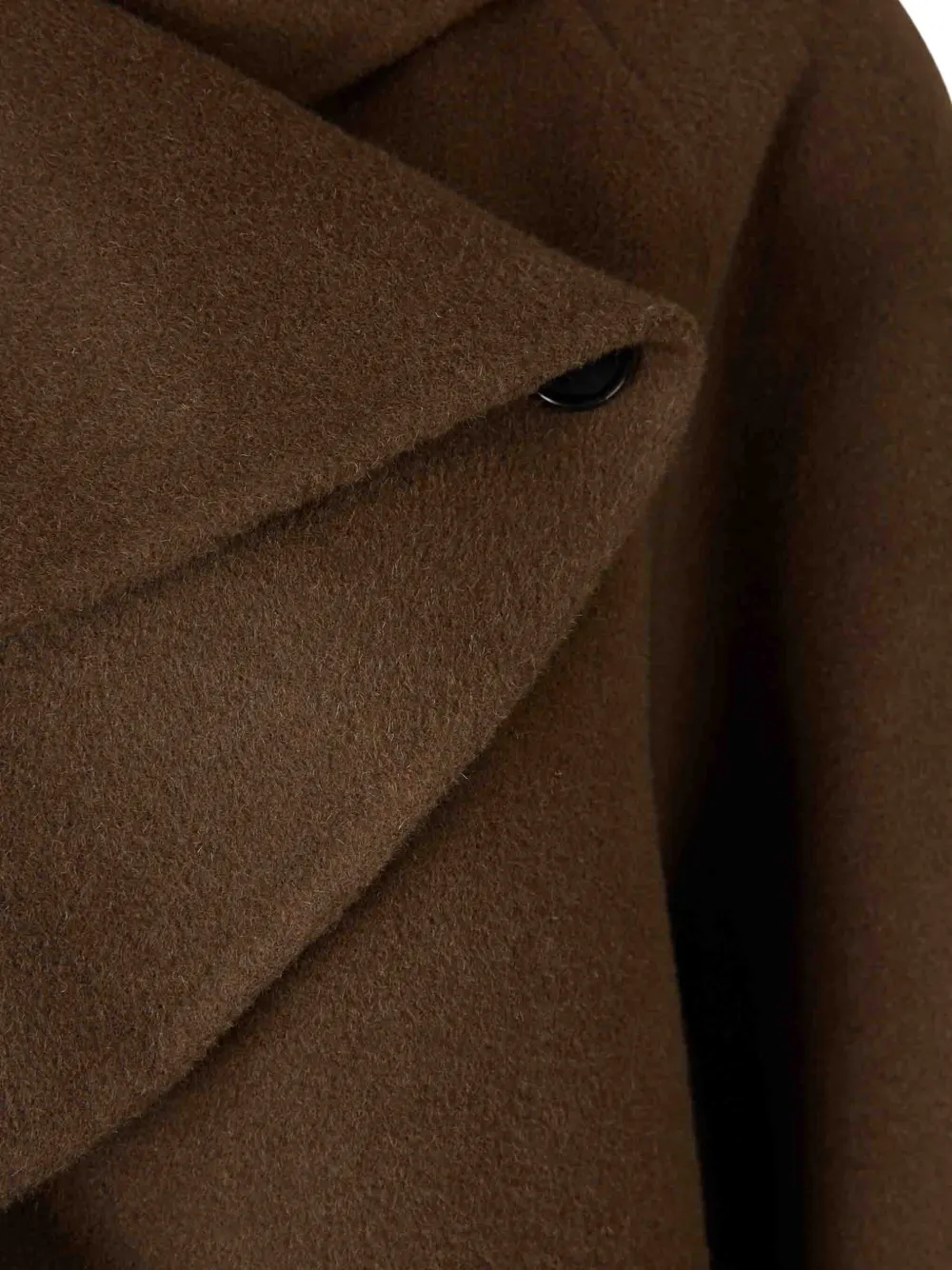 STAUD Lange jas met hoge kraag Bruin