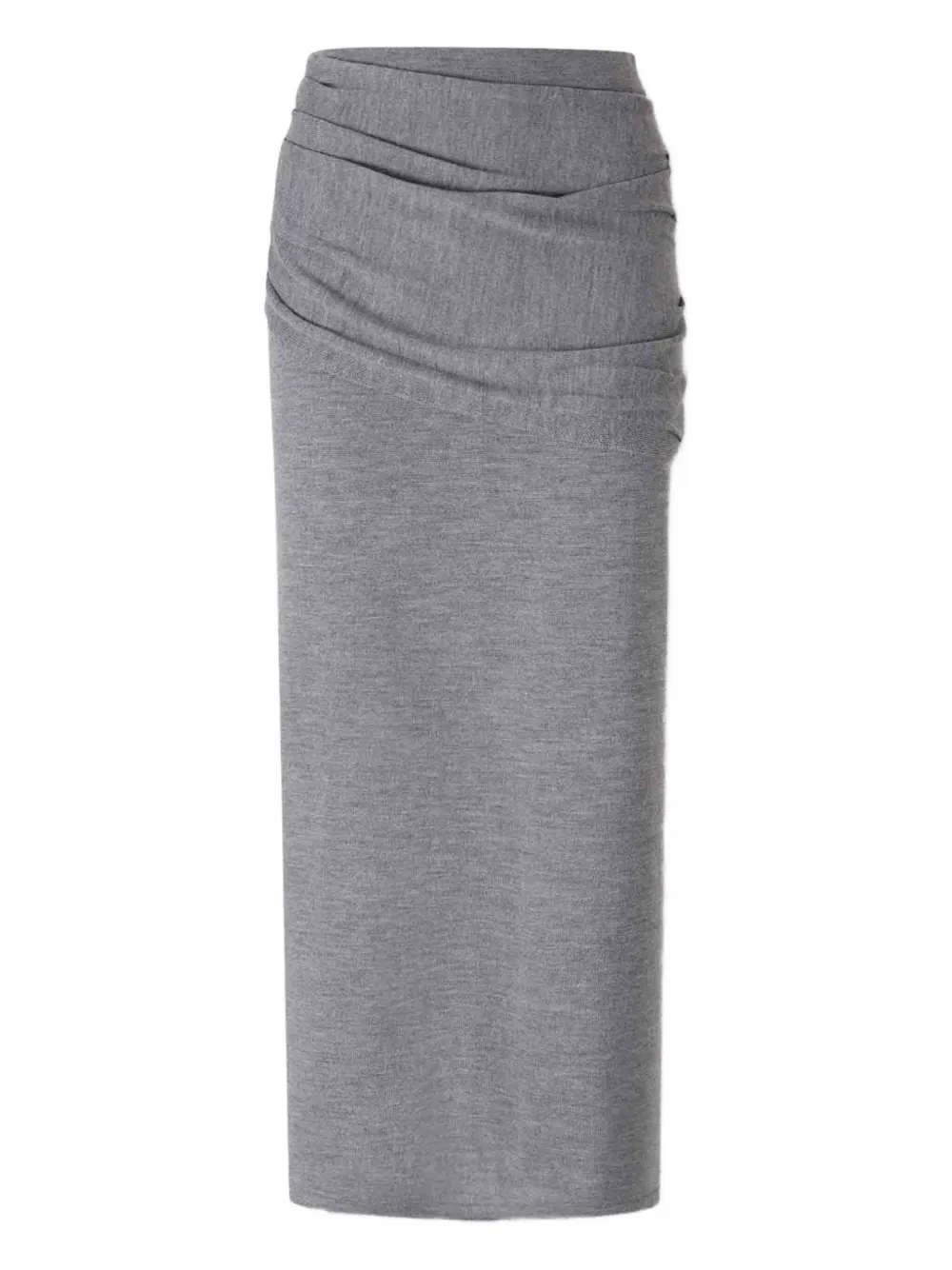 Staud Wilma Ruched Midi Skirt In Gray