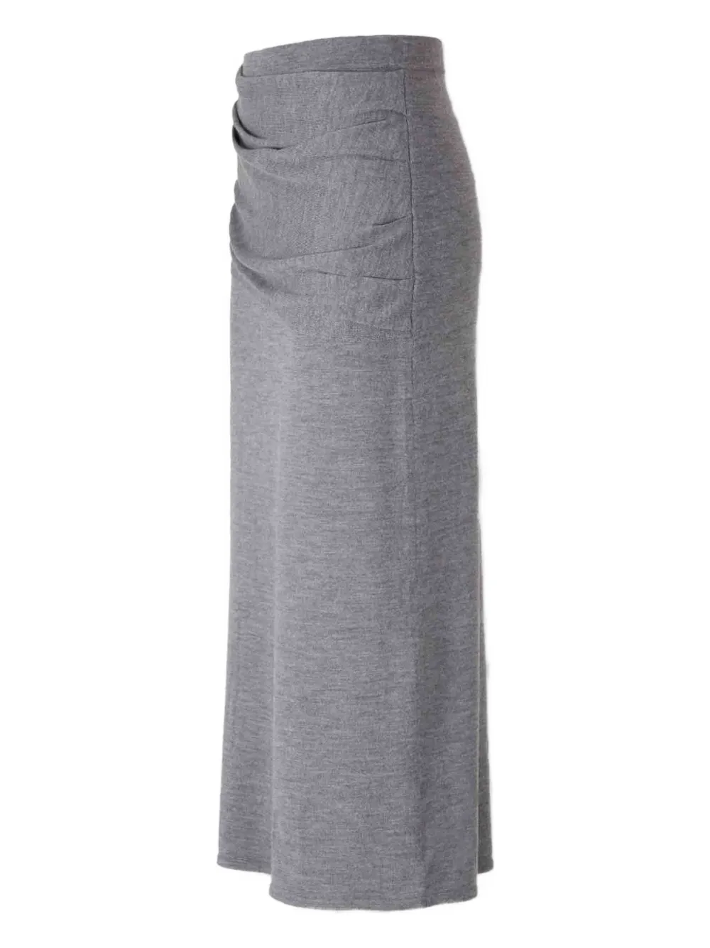 Staud Wilma Ruched Midi Skirt In Gray
