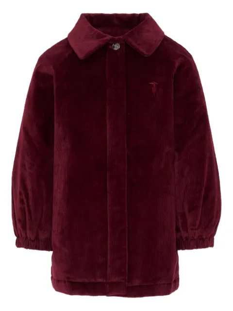 TRUSSARDI JUNIOR corduroy-collared coat