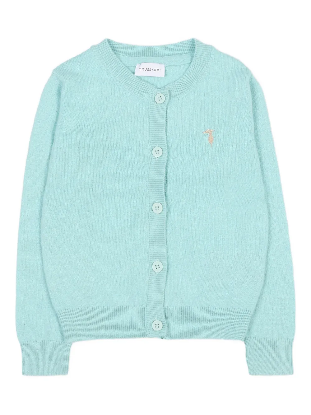 TRUSSARDI JUNIOR button embroidered cardigan - Blau