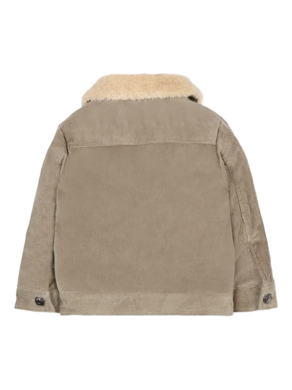  Trussardi Junior Corduroy Faux-fur Collar Jacket - Neutrals 